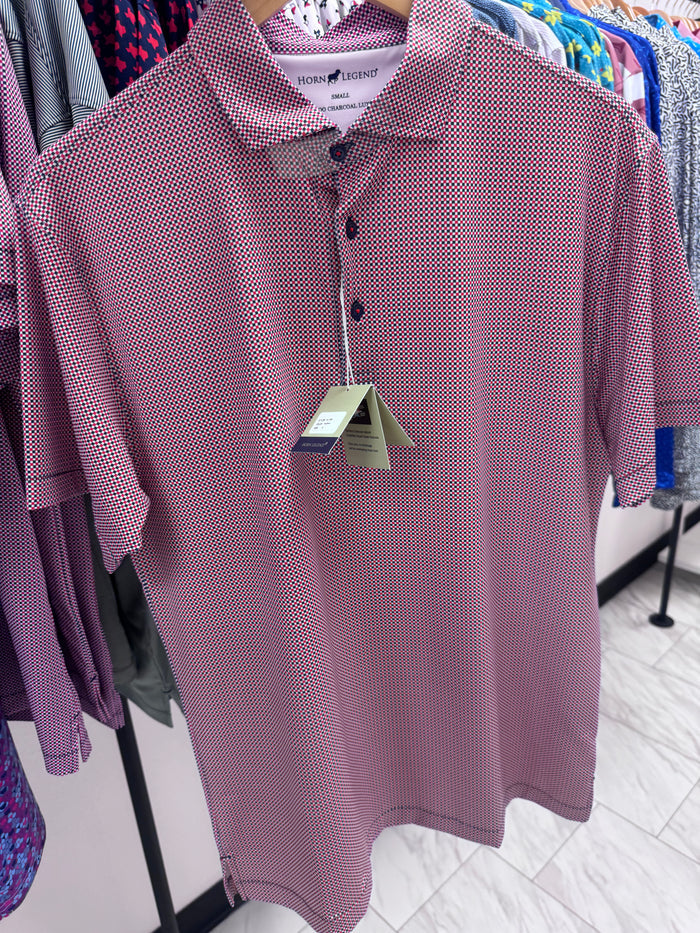 HORN LEGEND RED WHITE AND NAVY POLO