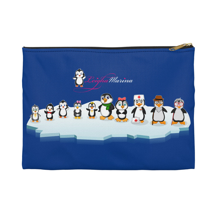 Accessory Pouch - Leigha Marina's Penguin Family - Blue