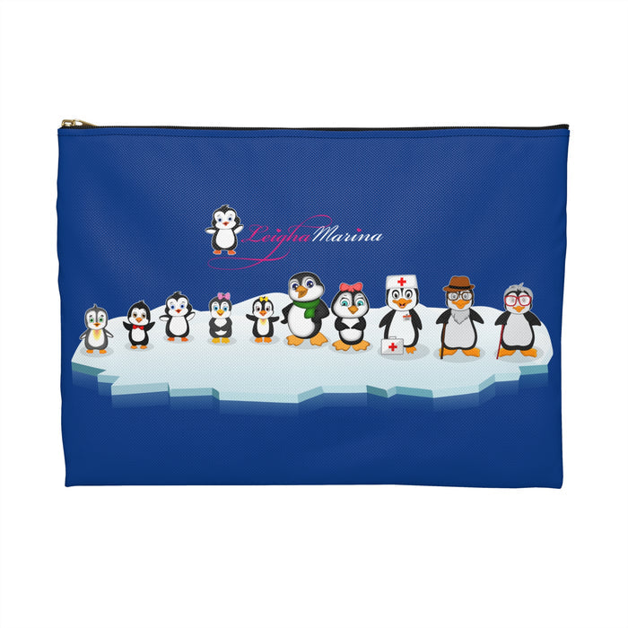 Accessory Pouch - Leigha Marina's Penguin Family - Blue