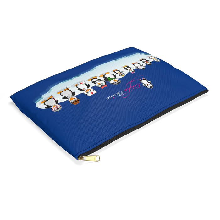 Accessory Pouch - Leigha Marina's Penguin Family - Blue