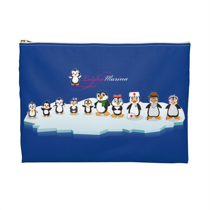 Accessory Pouch - Leigha Marina's Penguin Family - Blue