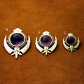 Amethyst beaded border Khanda pin pendants