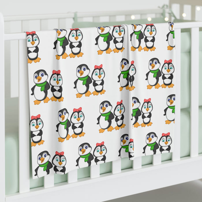 Baby Swaddle Blanket - Leigha Marina's Mommy & Daddy Penguins