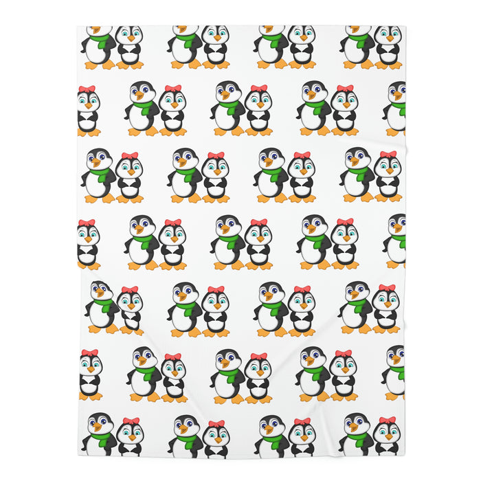Baby Swaddle Blanket - Leigha Marina's Mommy & Daddy Penguins
