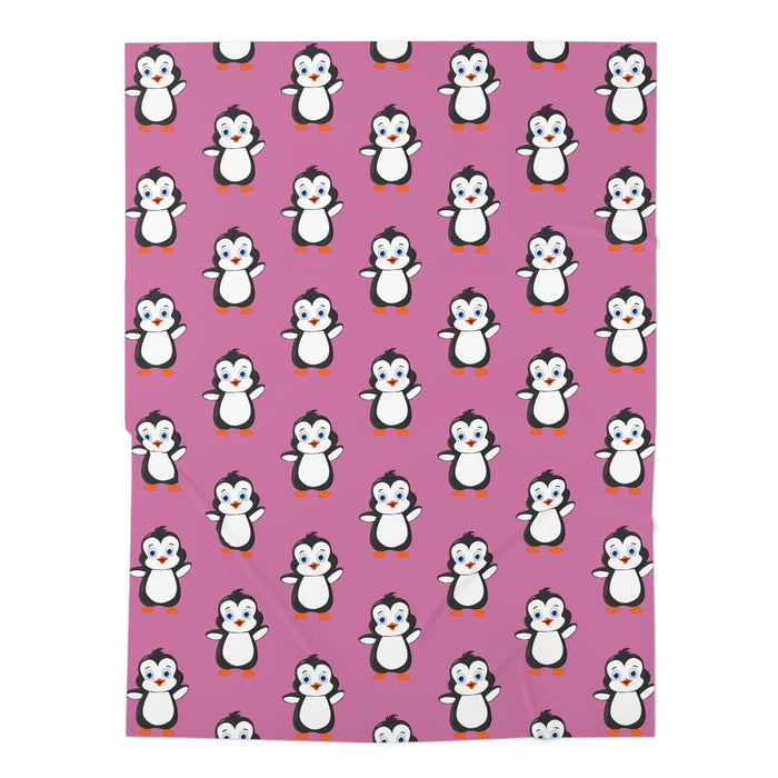 Baby Swaddle Blanket - Pink - Leigha Marina's Bebo The Penguin