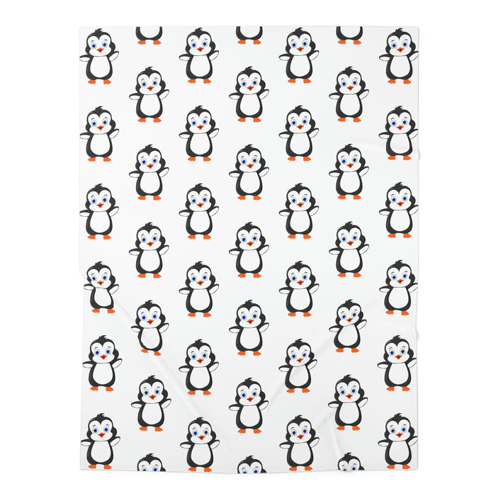 Baby Swaddle Blanket - White - Leigha Marina's Bebo The Penguin