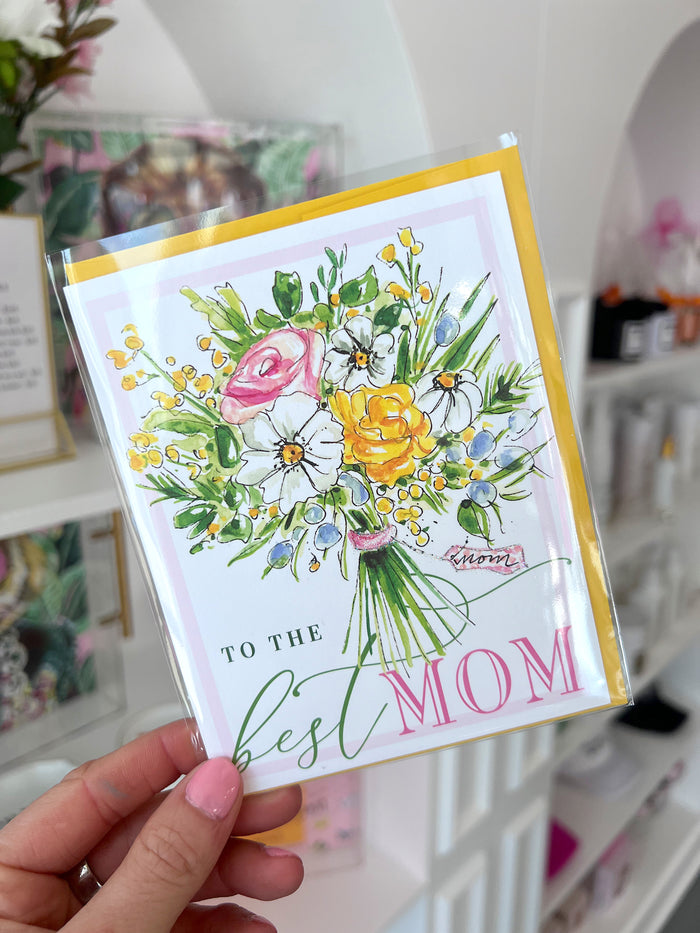 BEST MOM BOUQUET CARD