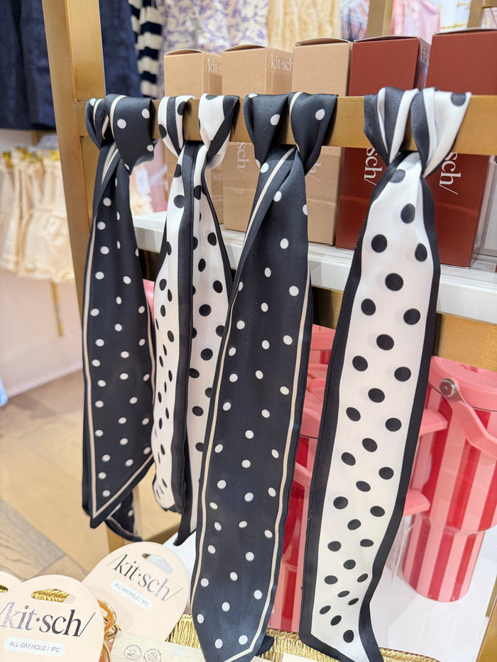 BLACK POLKA DOT TWILLY SCARF