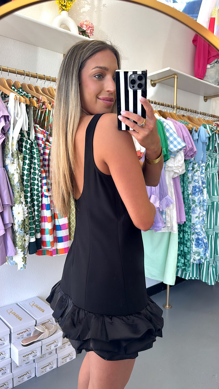 BLACK RUFFLE ROMPER