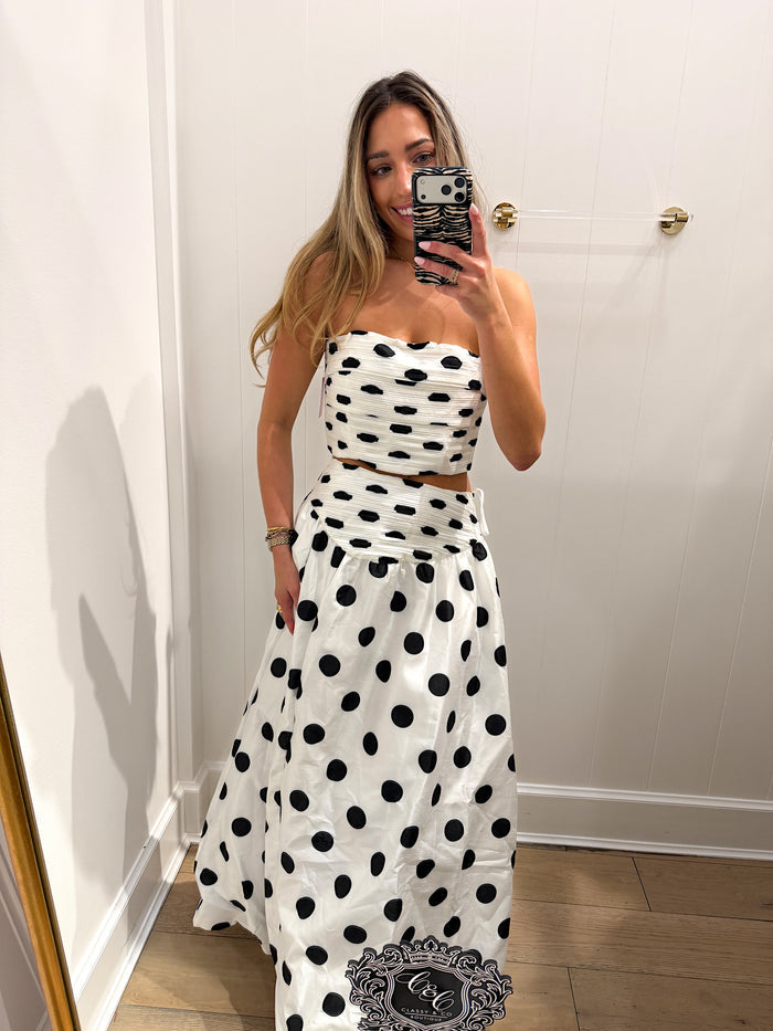 BLACK & WHITE POLKA DOT MAXI SET