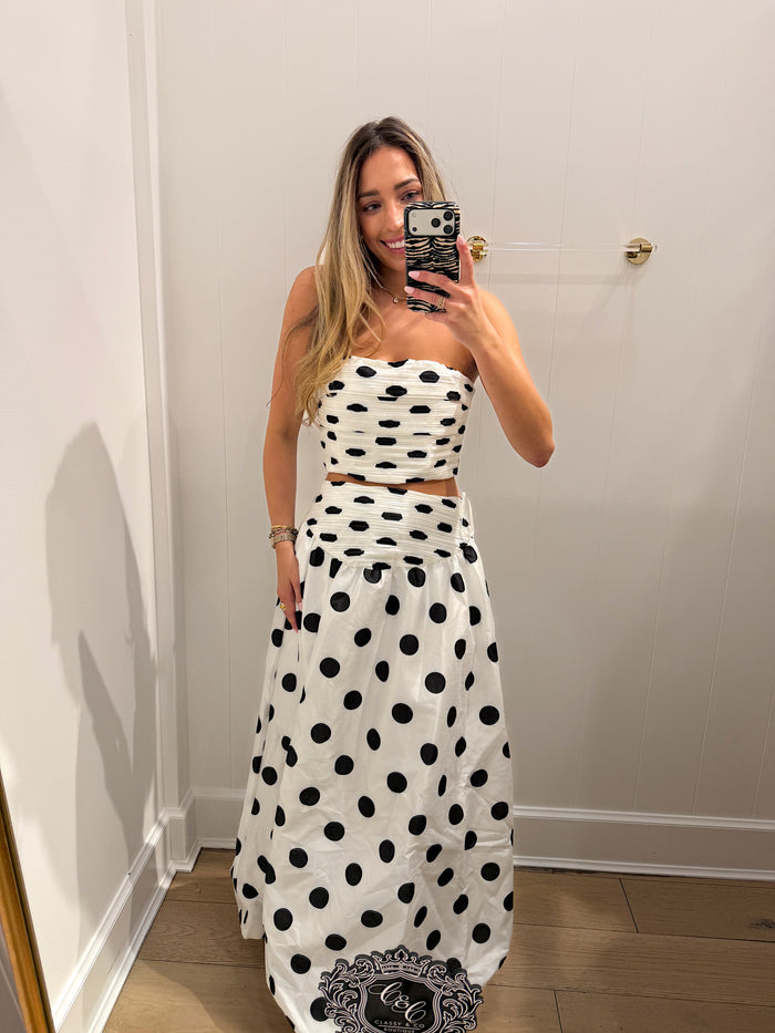 BLACK & WHITE POLKA DOT MAXI SET