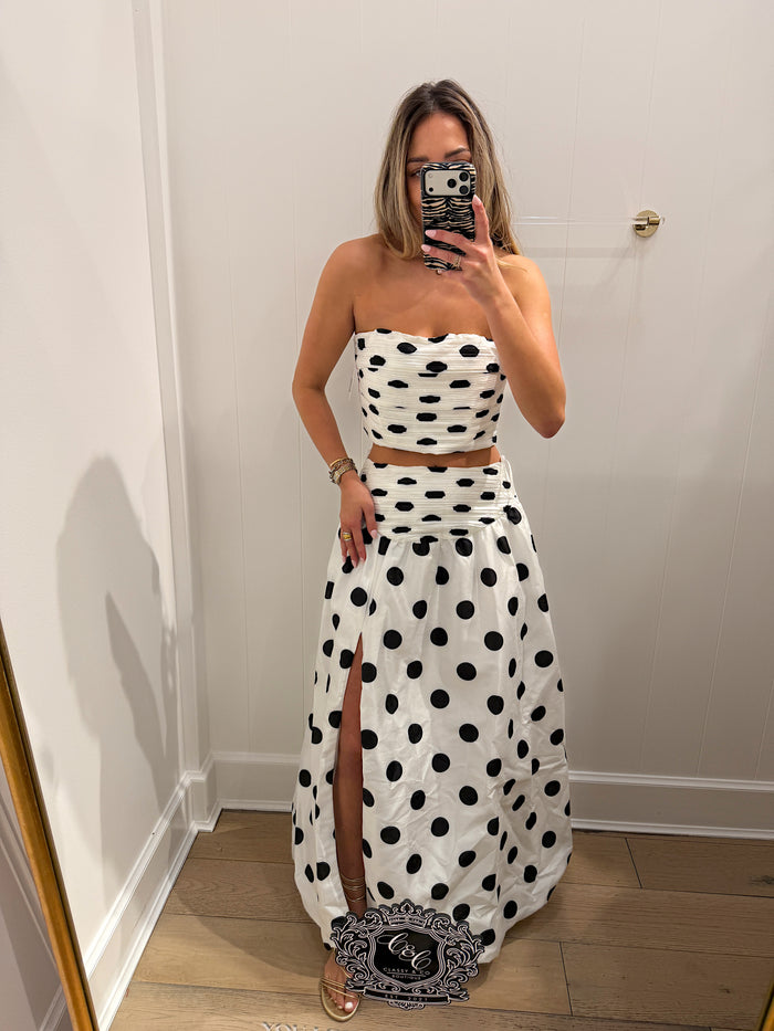 BLACK & WHITE POLKA DOT MAXI SET