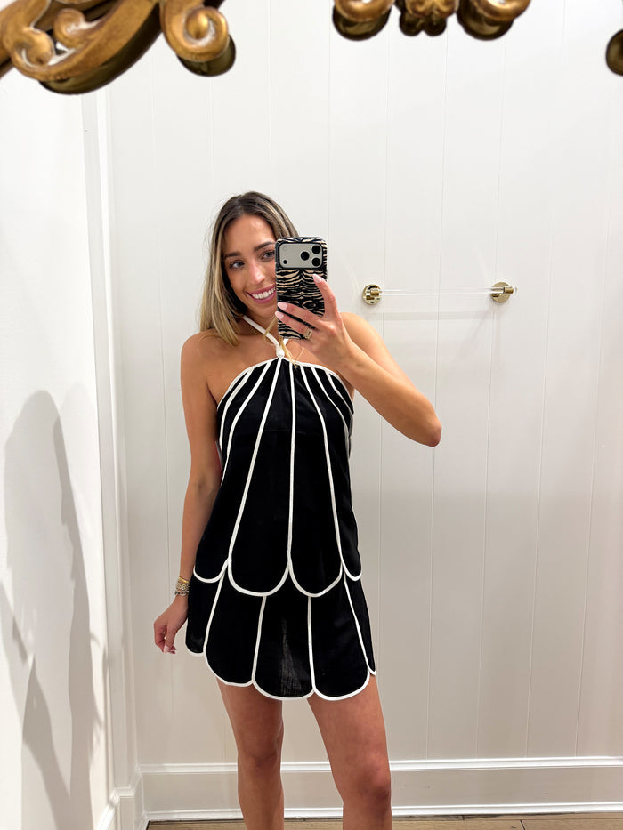 BLACK & WHITE SCALLOPED SET