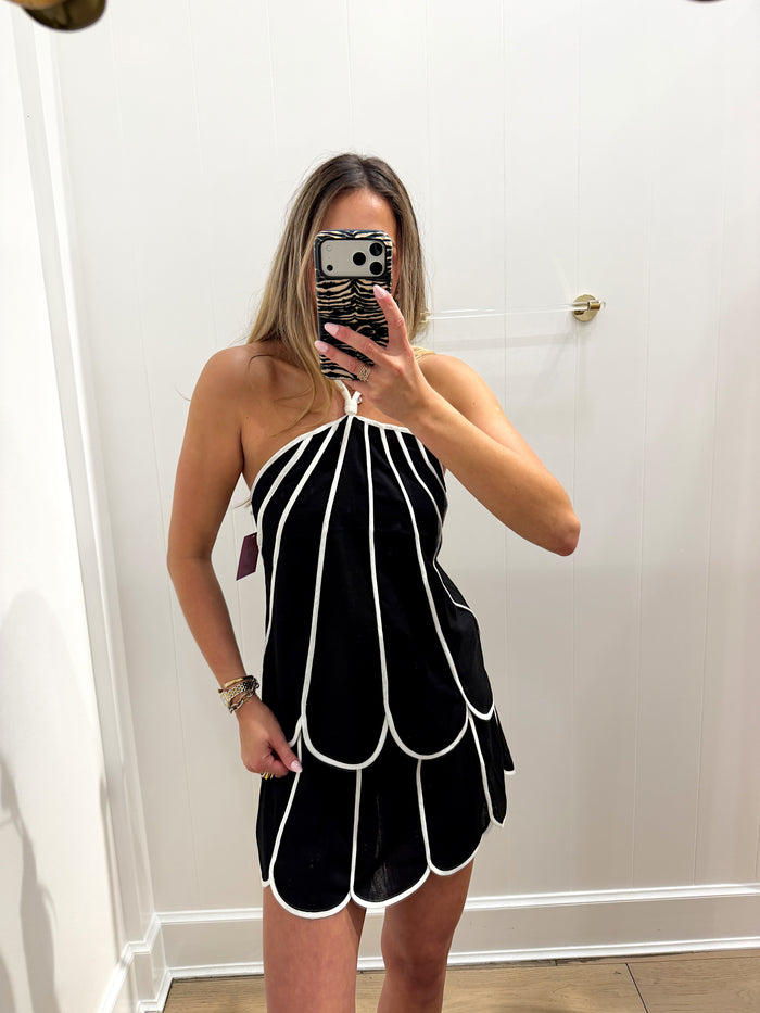 BLACK & WHITE SCALLOPED SET
