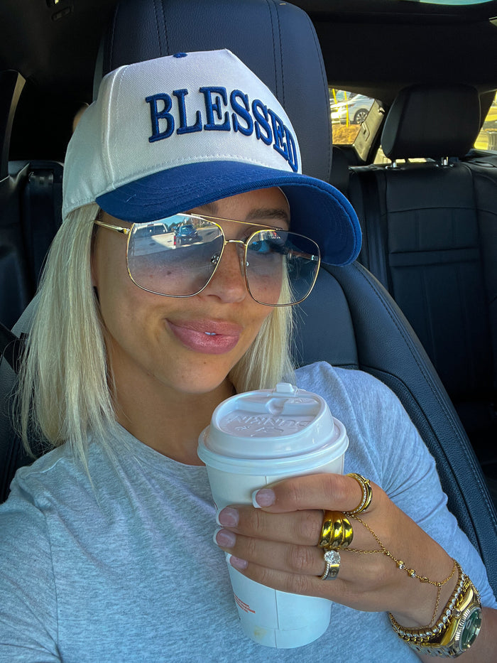 BLUE BLESSED TRUCKER HAT