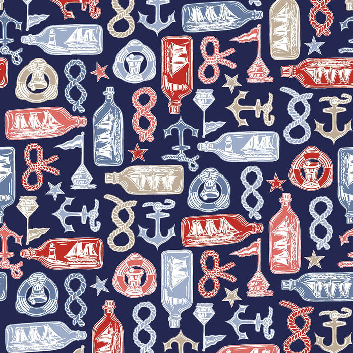 Blue/Multi Nautical - Canvas