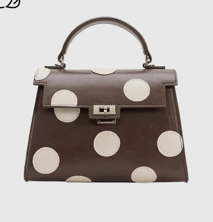 Brown Polka Dot Recycled Vegan Purse