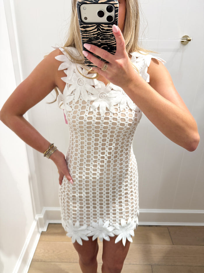 CHIC 3D FLORAL MODERN MINI DRESS