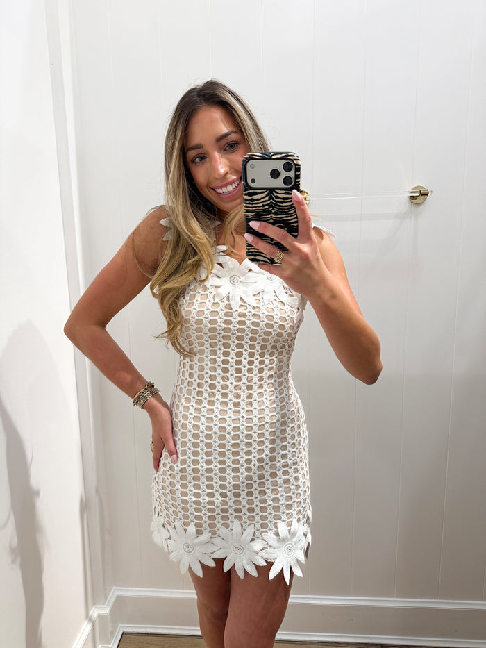 CHIC 3D FLORAL MODERN MINI DRESS