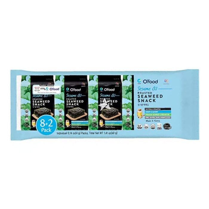 Chung Jung One Gerösteter Seetang mit Sesamöl, geschnitten 40g (4g x 10)