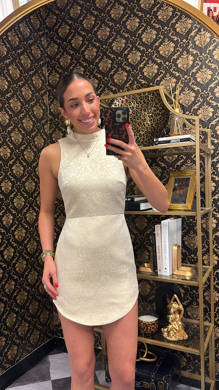 Cream / Gold Zoey Mini Dress