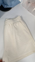 CREAM TIE COMFY SHORTS