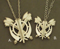 Double-Axe Khanda pin pendants