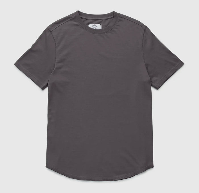 EIFFEL GREY S/S SCOOP BOTTOM PIMA TEE ( SIZE SMALL LEFT)