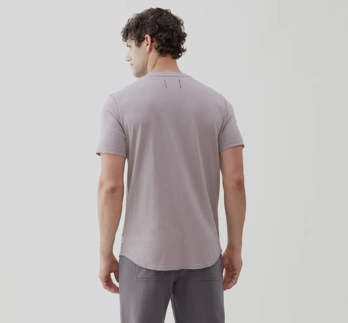 EIFFEL GREY S/S SCOOP BOTTOM PIMA TEE ( SIZE SMALL LEFT)