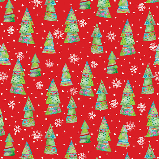 Festive Trees Red