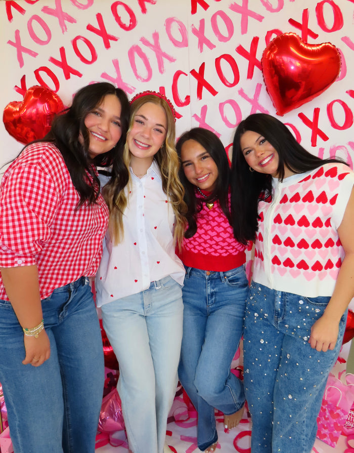 Heart Button Down Sweater Top