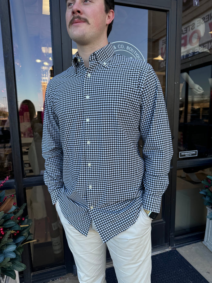 HORN LEGEND BLACK CHECKERED BUTTON DOWN