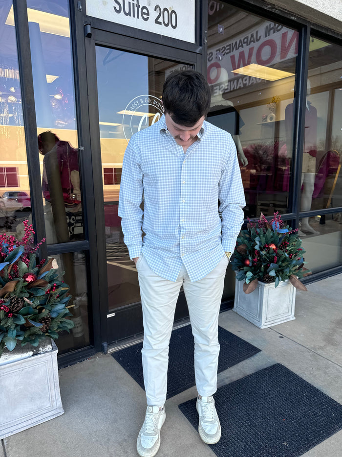HORN LEGEND GREY CHECKERED BUTTON DOWN