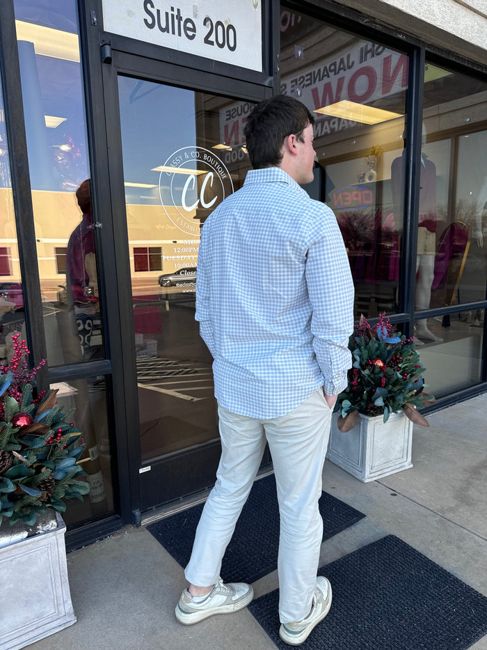 HORN LEGEND GREY CHECKERED BUTTON DOWN