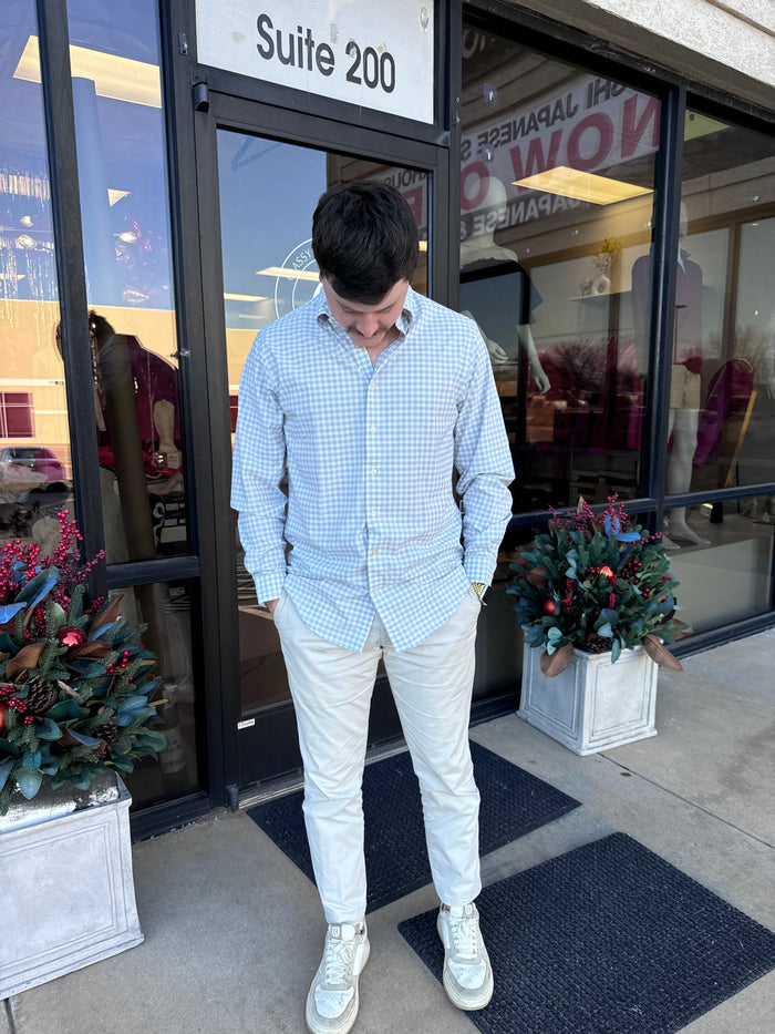 HORN LEGEND GREY CHECKERED BUTTON DOWN