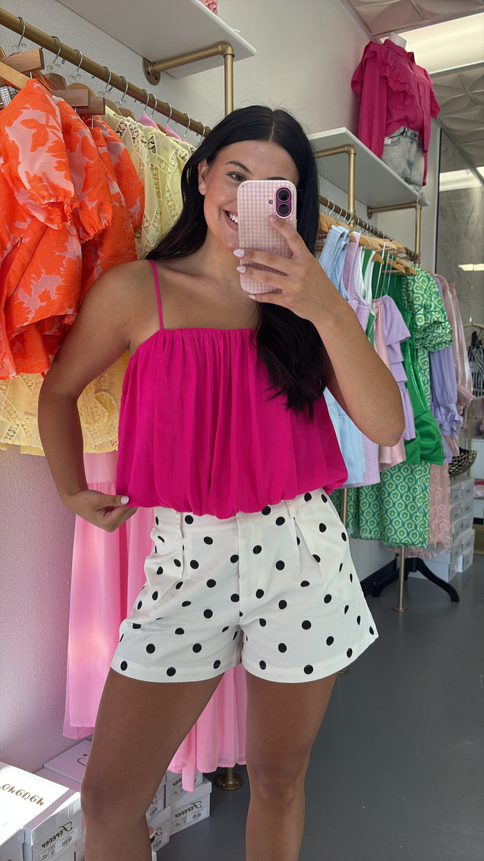 HOT PINK BUBBLE TANK TOP