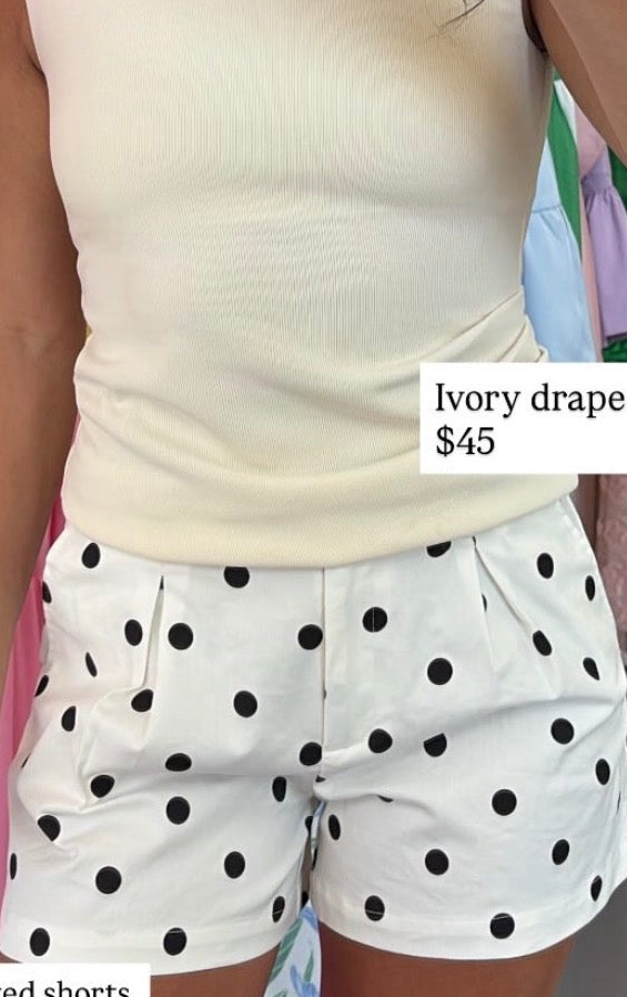 IVORY DRAPED BASIC TOP