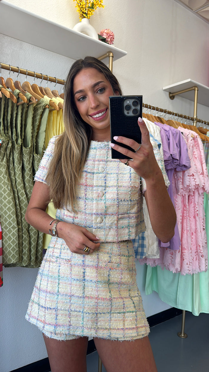 Ivory Outlined Tweed Set