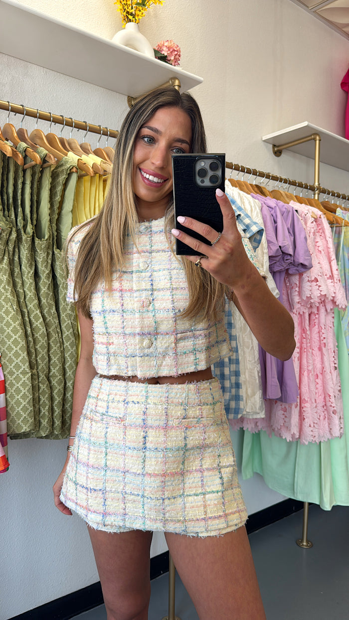 Ivory Outlined Tweed Set