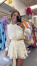 IVORY TIE MIDI RUFFLE SET