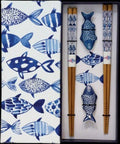 JADE TEMPLE Essstäbchenset mit Fisch Bänkchen, blau 1 Set