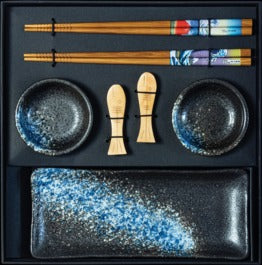 JADE TEMPLE Keramik Sushi Set mit Dippschale und Stäbchen 1 Set