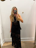 LBK BLACK ASYMMETRIC CROCHET SET