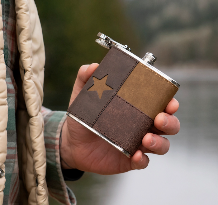 LEATHER TEXAS FLASK