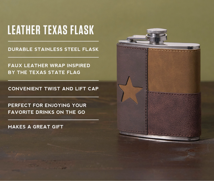 LEATHER TEXAS FLASK