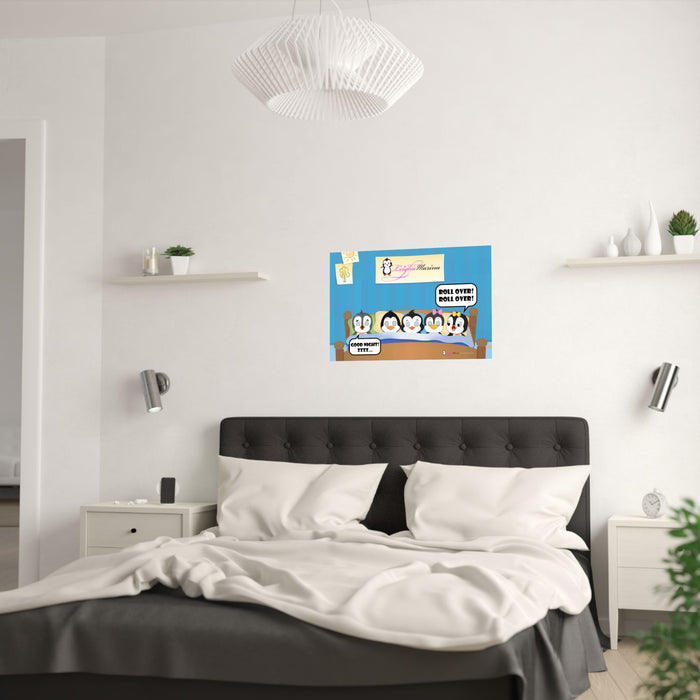 Leigha Marina's "There Were Five in the Bed" Penguins Nursery Rhyme Poster
