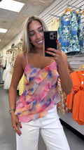 MULTI COLOR RUFFLE TANK