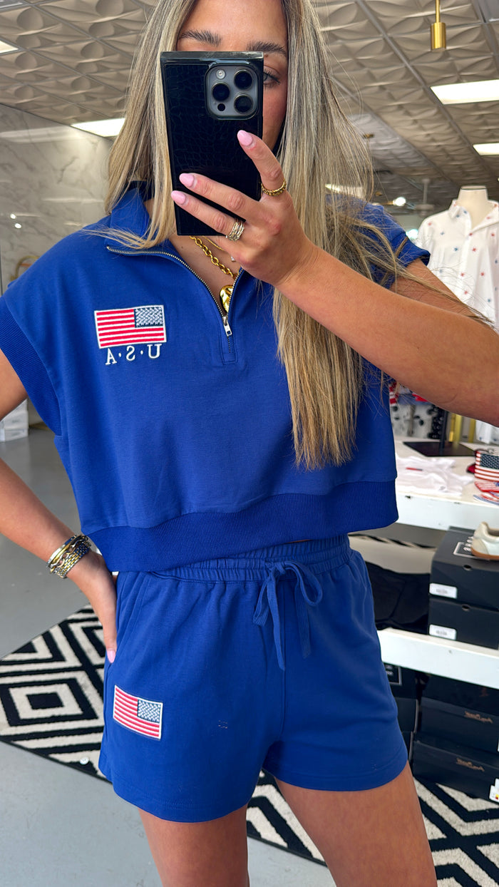 NAVY USA SHORTS + TOP SET