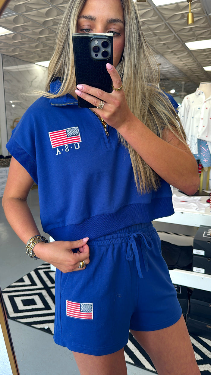 NAVY USA SHORTS + TOP SET