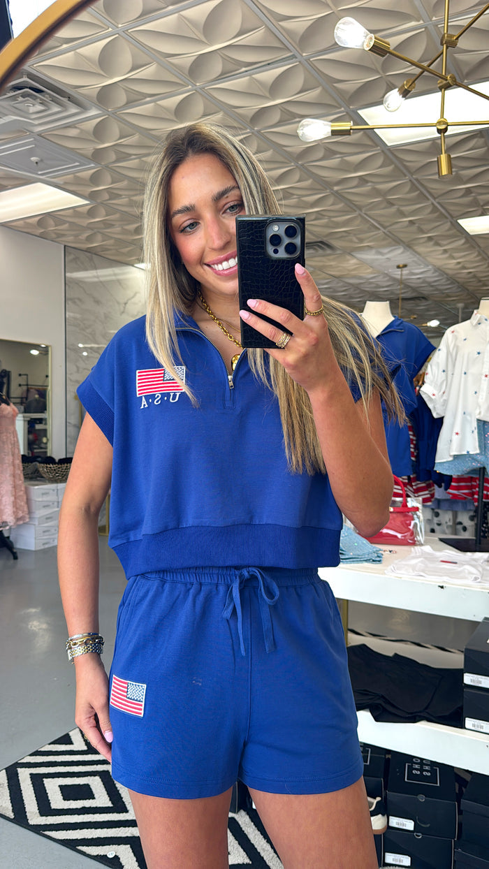 NAVY USA SHORTS + TOP SET